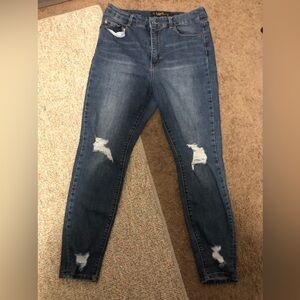 Indigo Rien Curvy Ripped Jeans, Size 13; Waist 30